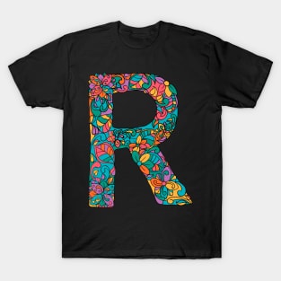 Floral Initial Monogram T-Shirt